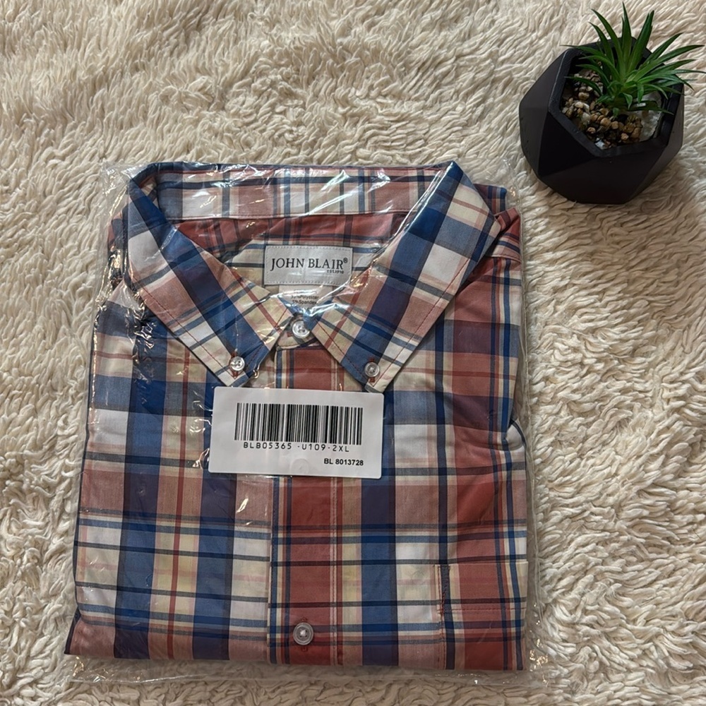 NWT John Blair button down shirt size 2XL